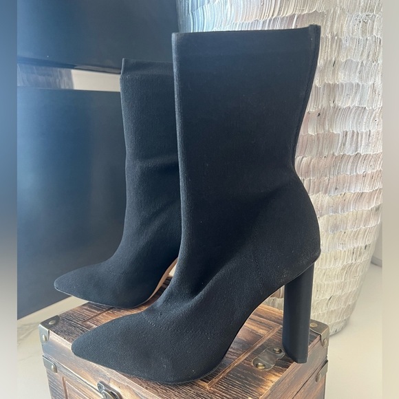 ALDO Delylah Ankle Boots in Black Textile Knit - Picture 3 of 11